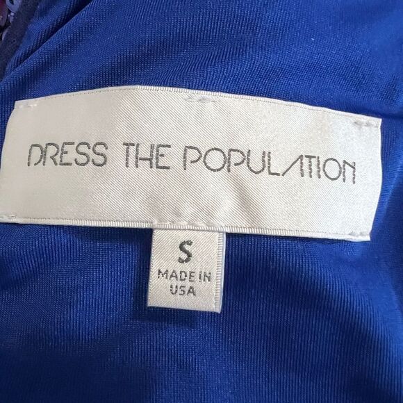 Dress the Population Kim Sequin Two-Tone Mini Dress Blue Purple Sparkle Small - Picture 7 of 8